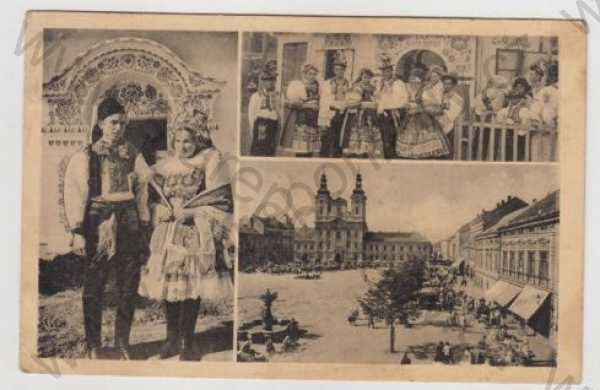  - Uherské Hradiště, více záběrů, žena, muž, kroj, náměstí, foto J.Švec