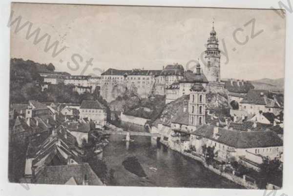  - Český Krumlov, zámek, řeka, částečný záběr města