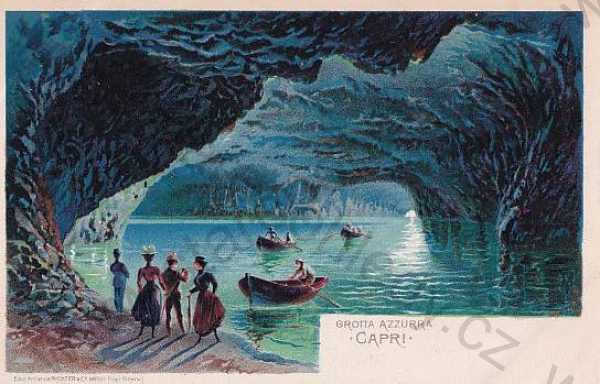  - Itálie - Capri, Azurová jeskyně, loďky, DA