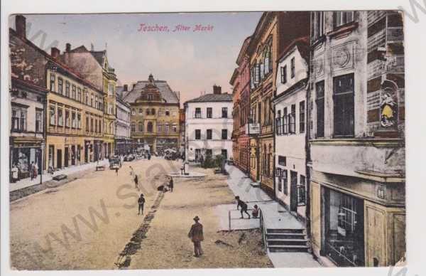  - Český Těšín - staré náměstí, kolorovaná