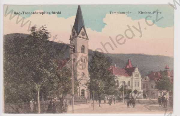  - Slovensko - Trenčianské Teplice - kostel, kolorovaná