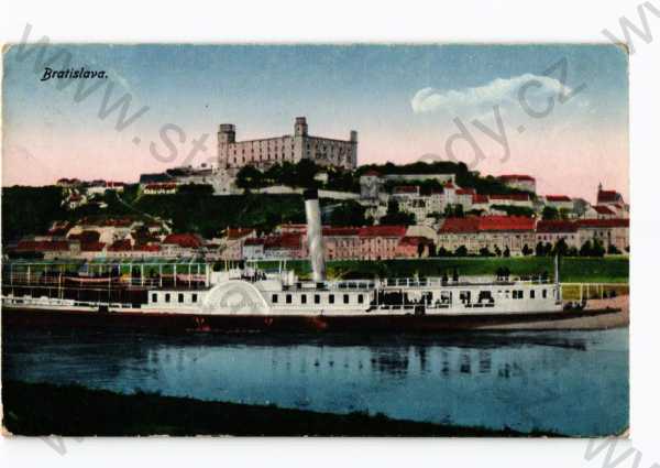  - Bratislava, celkový pohled, loď, hrad