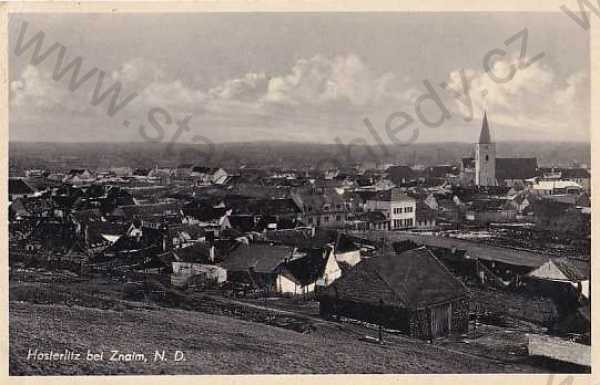  - Hostěradice (německy Hosterlitz), Znojmo, kostel, celkový pohled