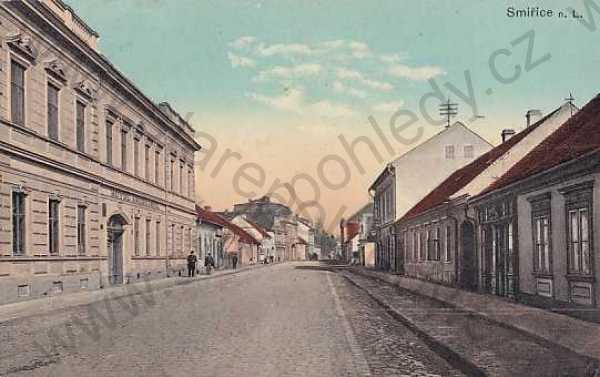  - Smiřice nad Labem, Hradec Králové, kolorovaná, ulice, hotel