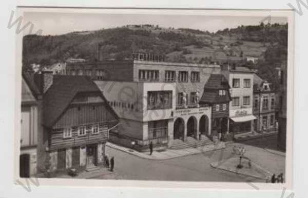  - Železný Brod (Jablonec nad Nisou), náměstí, spořitelna, Baťa