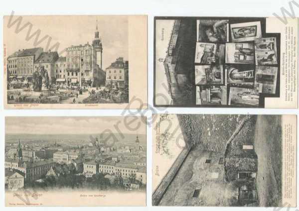  - 4x Brno, Špilberk, náměstí, obchody, celkový pohled