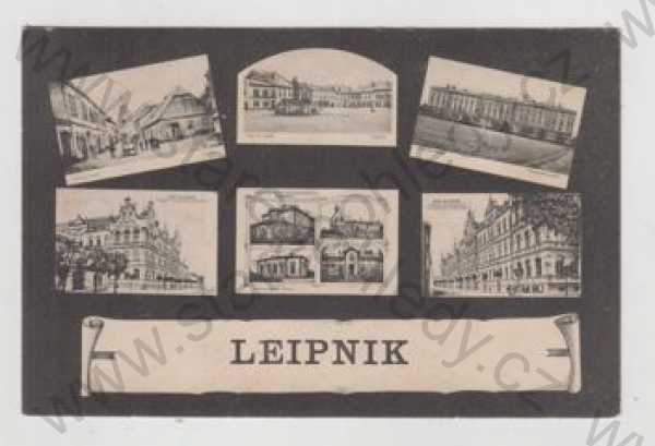  - Lipník nad Bečvou (Leipnik) - Přerov, více záběrů, náměstí, pohled ulicí