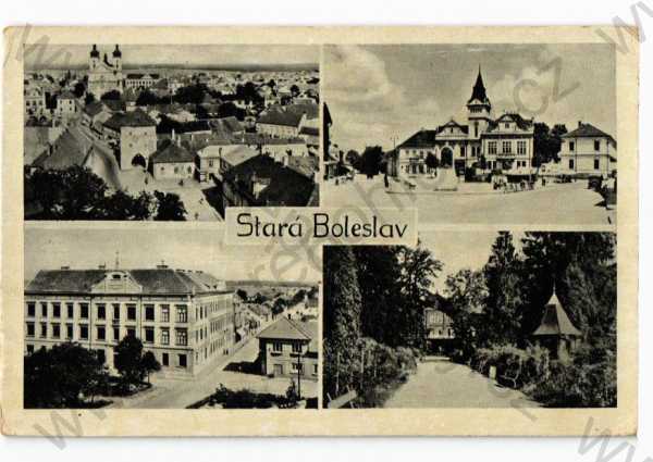  - Stará Boleslav, Praha- východ, více záběrů, celkový pohled, náměstí, pohled ulicí, Fototypia-Vyškov