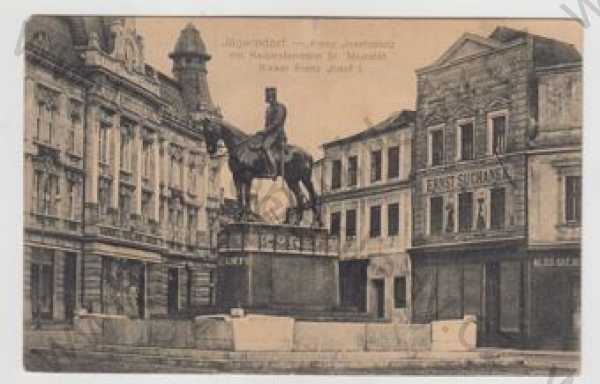  - Krnov (Jägerndorf) - Bruntál, náměstí, socha, František Josef I.