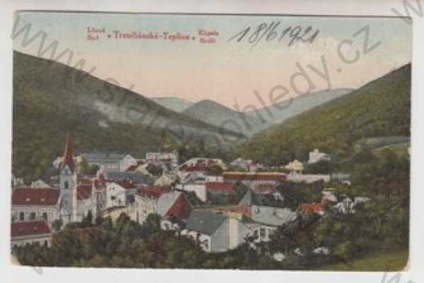  - Slovensko, Trenčianské Teplice, celkový pohled, kolorovaná