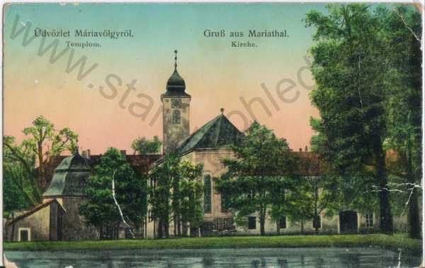  - Slovensko, Marianka (Mariathal) - Malacky, kostel, kolorovaná, 