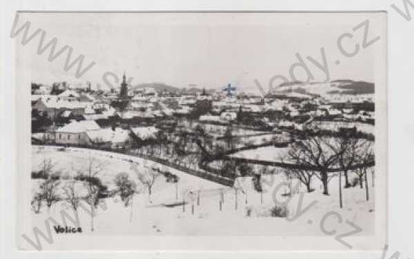  - Votice (Benešov), celkový pohled, sníh, zimní, Fototypia-Vyškov
