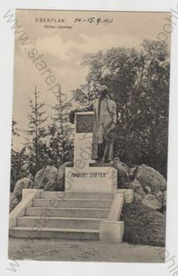  - Horní Planá (Oberplan) - Český Krumlov, socha, pomník, Stifter, foto J.Seidel
