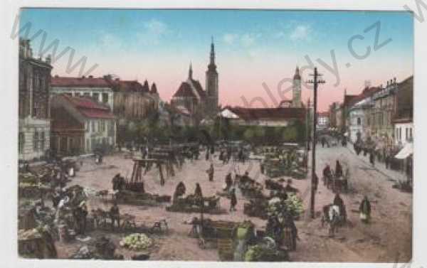  - Prostějov, náměstí, trh, kolorovaná