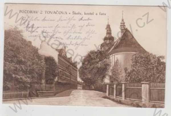  - Tovačov (Přerov), škola, kostel, fara