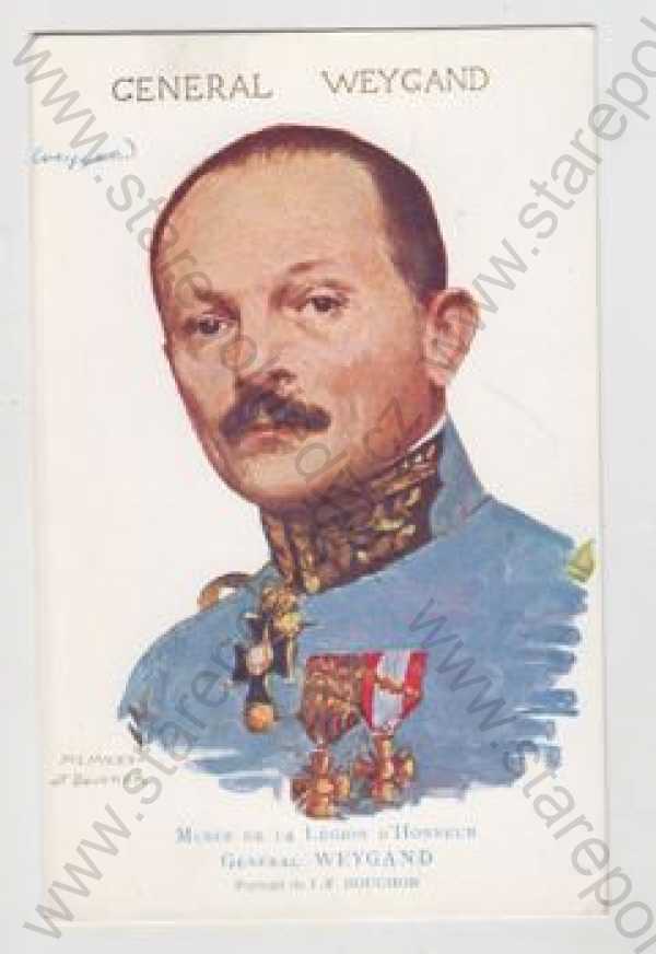  - Voják, Genéral Weygand, uniforma, kolorovaná, není pohlednice