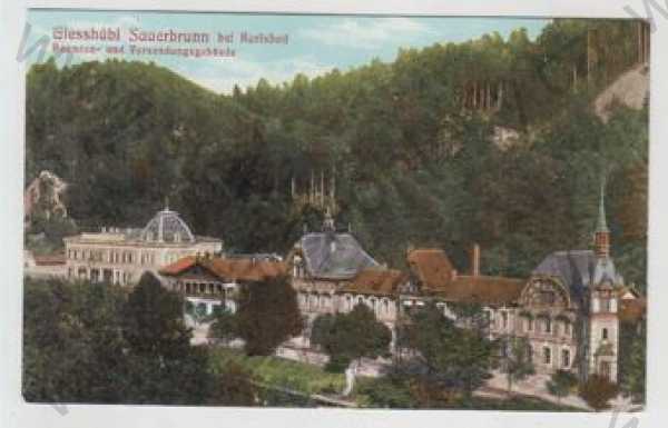  - Kyselka (Sauerbrunn) - Karlovy Vary, částečný záběr města, kolorovaná