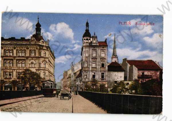  - Plzeň, pohled ulicí, tramvaj