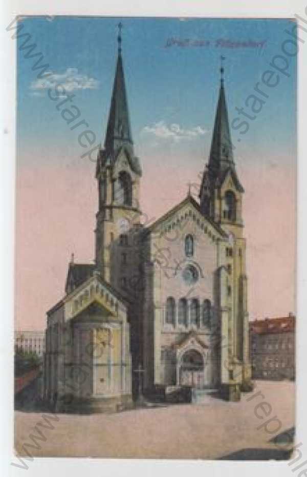  - Filipov (Filippsdorf) - Děčín, kostel, kolorovaná