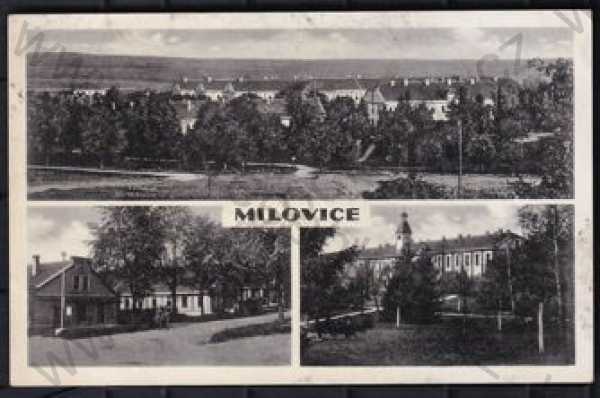  - Milovice (Nymburk), více záběrů, pohled ulicí, částečný záběr města