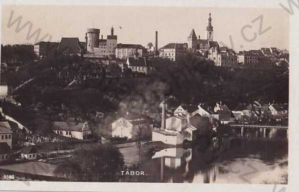  - Tábor, panorama, kostel, věž, řeka, most, synagoga, Foto-Fon Praha