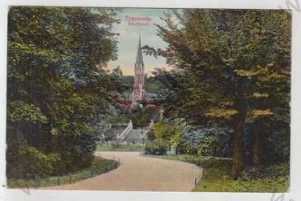  - Trutnov (Trautenau), park, kostel, kolorovaná