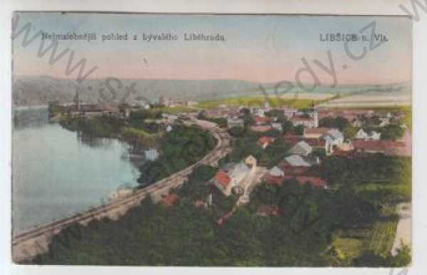  - Libčice nad Vltavou (Libšice nad Vltavou) - Praha západ, celkový pohled, kolorovaná