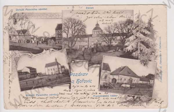  - Hořovice - Palackého náměstí, zámek, klášter, koláž, DA