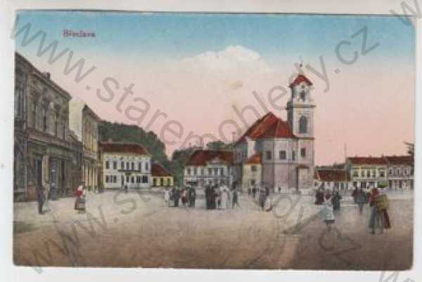  - Břeclav (Břeclava), náměstí, kostel, kolorovaná