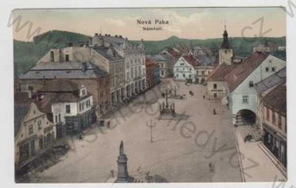  - Nová Paka (Jičín), náměstí, kolorovaná