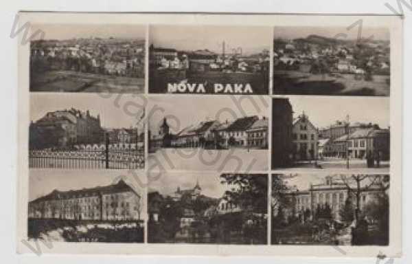  - Nová Paka (Jičín), více záběrů, celkový pohled, náměstí, částečný záběr města