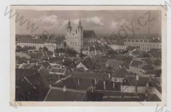  - Slovensko, Trnava, panorama, kostel, částečný záběr města