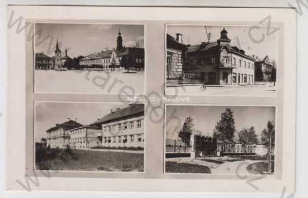  - Městec Králové (Nymburk), více záběrů, náměstí, částečný záběr města
