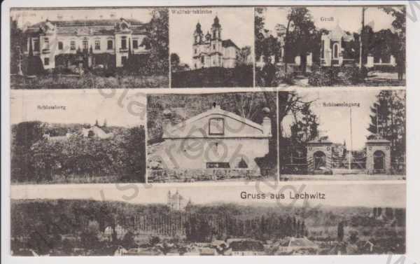  - Lechovice - zámek, kostel, celkový pohled, více záběrů