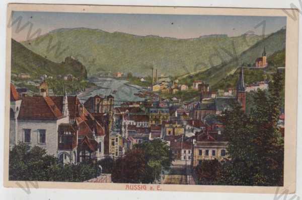  - Ústí nad Labem (Aussig), částečný záběr města, kolorovaná