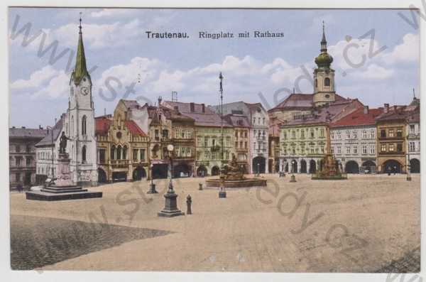  - Trutnov (Trautenau), náměstí, radnice, kolorovaná