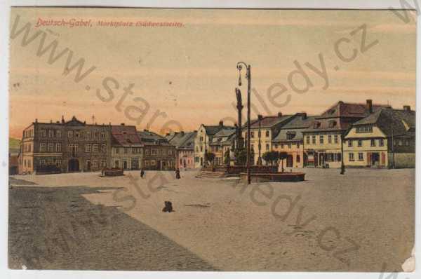  - Jablonné v Podještědí (Deutsch Gabel) - Česká Lípa, náměstí, kolorovaná