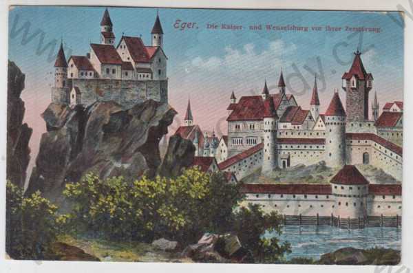  - Cheb (Eger), hrad, kolorovaná