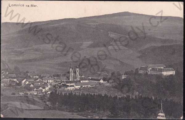  - Lomnice na Moravě (Blansko), celkový pohled, kostel, zámek