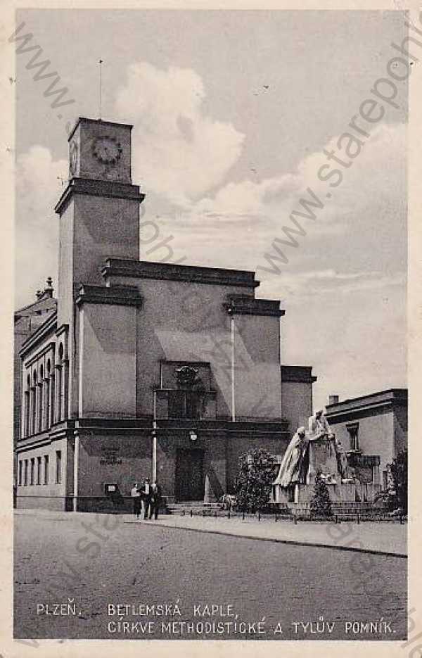  - Plzeň - Pilsen, Betlémská kaple, kostel Tylův pomník