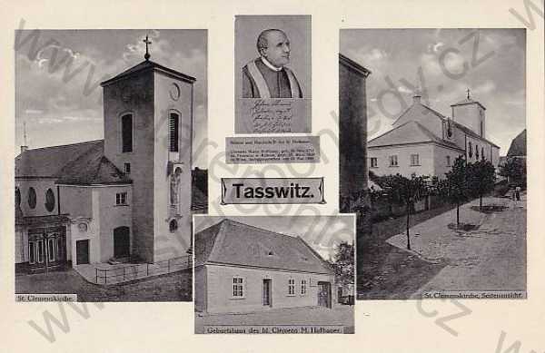  - Tasovice - Tasswitz (Znojmo),kostely, portrét a rodný dům - Hofbauer