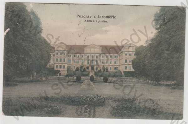  - Jaroměřice (Třebíč), zámek, park, kolorovaná