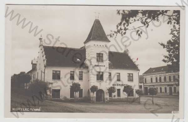  - Kostelec na Hané (Prostějov), radnice, hostinec, Bromografia