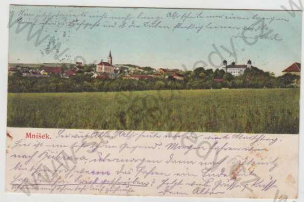  - Mníšek pod Brdy (Praha - západ), celkový pohled, kolorovaná, DA