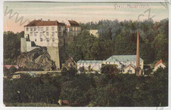  - Velké Meziříčí (Žďár nad Sázavou), částečný záběr města, kolorovaná