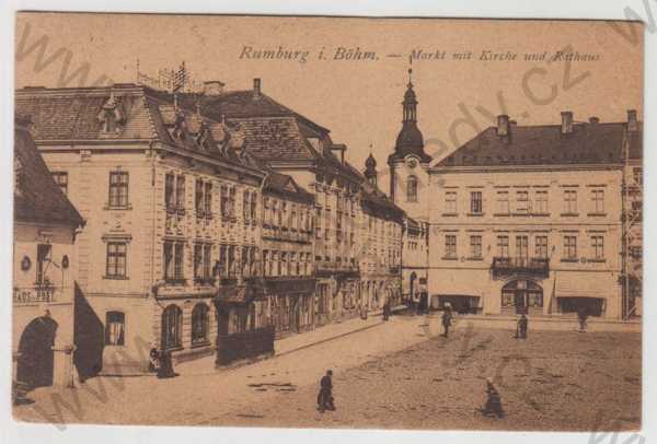  - Rumburk (Rumburg) - Děčín, náměstí, kostel, radnice