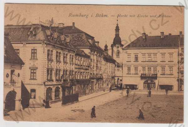  - Rumburk (Rumburg) - Děčín, náměstí, kostel, radnice