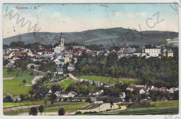  - Nové Hrady (Gratzen) - České Budějovice, celkový pohled, kolorovaná, foto J.Seidel