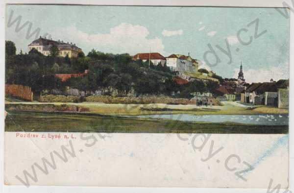  - Lysá nad Labem (Nymburk), částečný záběr města, kolorovaná