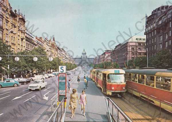  - Václavské náměstí (Praha 1 - Prag - Prague) tramvaj, barevná